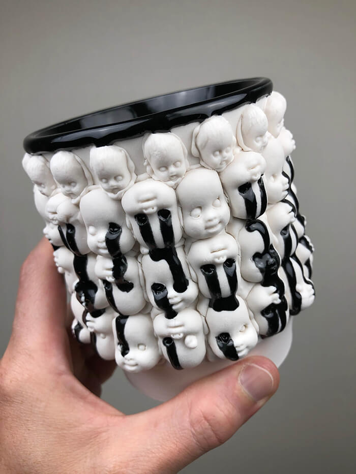 Creepy Glazed Porcelain Tableware by Curran Wedner