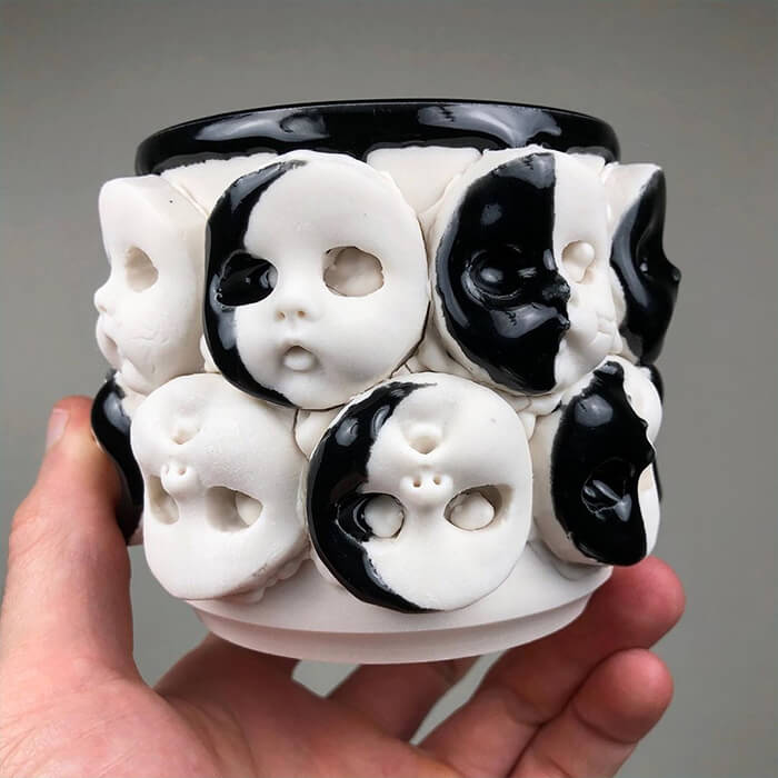 Creepy Glazed Porcelain Tableware by Curran Wedner