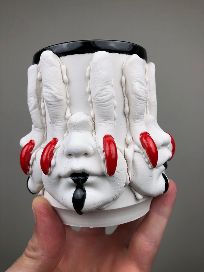 Creepy Glazed Porcelain Tableware by Curran Wedner