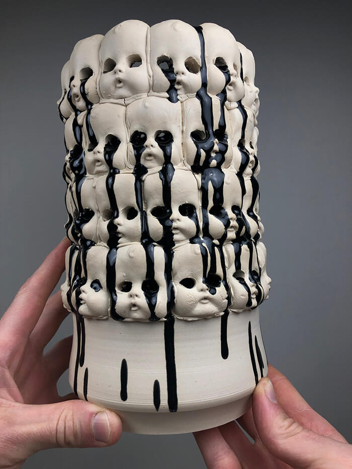 Creepy Glazed Porcelain Tableware by Curran Wedner