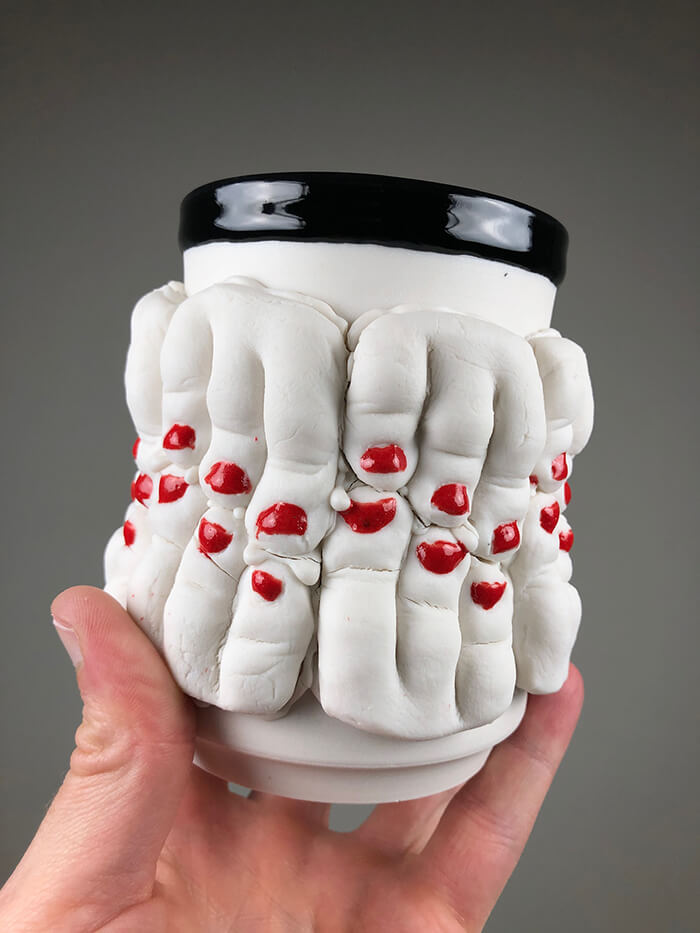 Creepy Glazed Porcelain Tableware by Curran Wedner