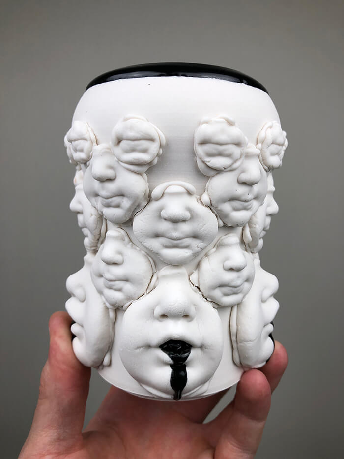 Creepy Glazed Porcelain Tableware by Curran Wedner