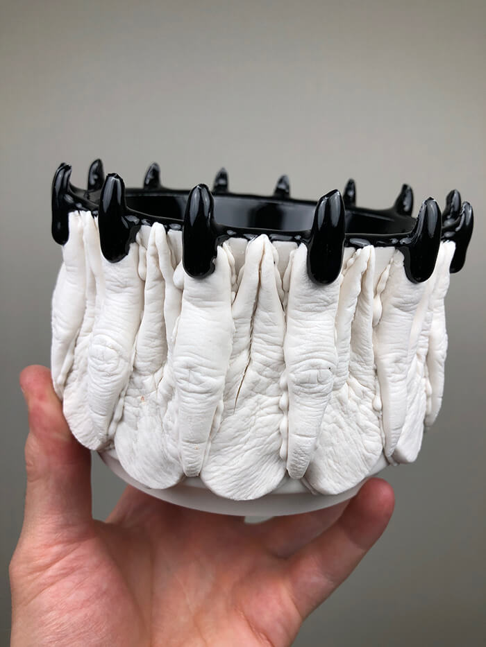 Creepy Glazed Porcelain Tableware by Curran Wedner