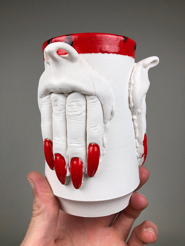 Creepy Glazed Porcelain Tableware by Curran Wedner