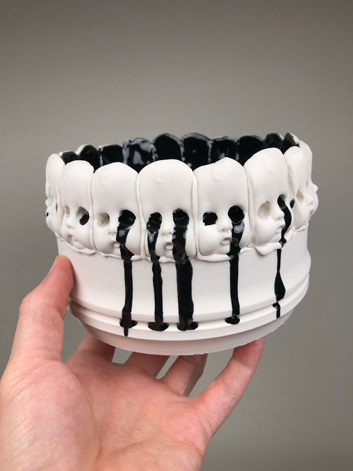 Creepy Glazed Porcelain Tableware by Curran Wedner