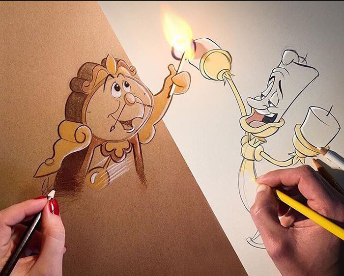 When Illustration Meets Fire