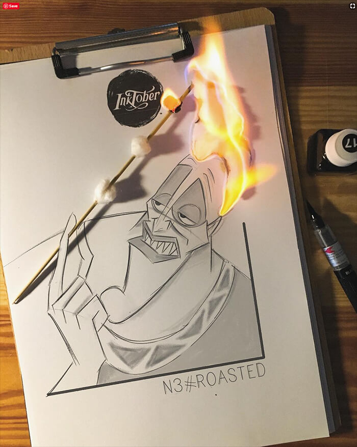 When Illustration Meets Fire