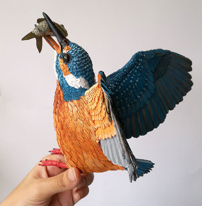 Hyper-realistic Hand-Built Paper Birds by Niharika Rajput