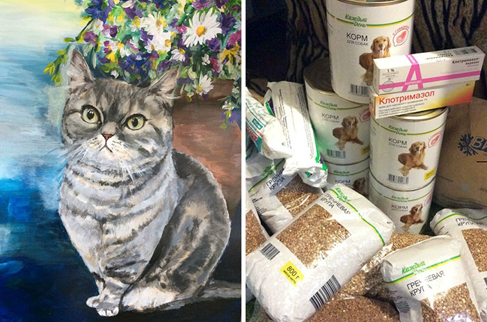 9-Year-Old Boy Paint Custom Pet Portrait in Exchange for Pet Food and Supplies for Shelter Animal