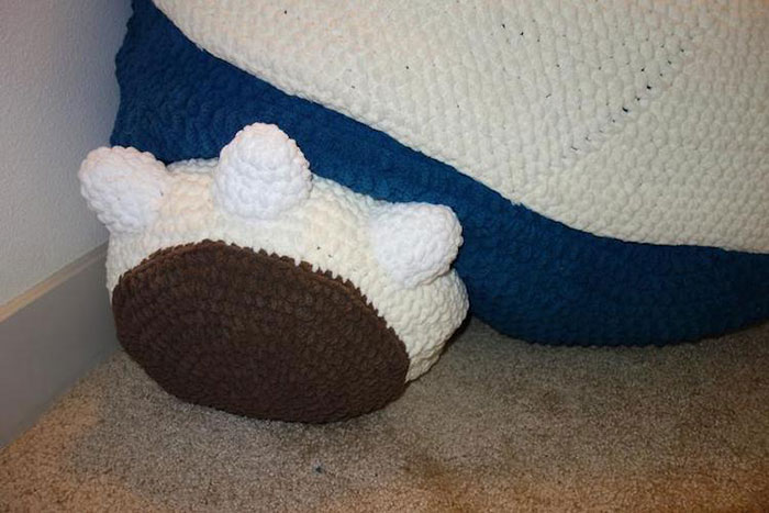 Over 3 500 Usd Hand Crocheted Snorlax Bean Bag Design Swan