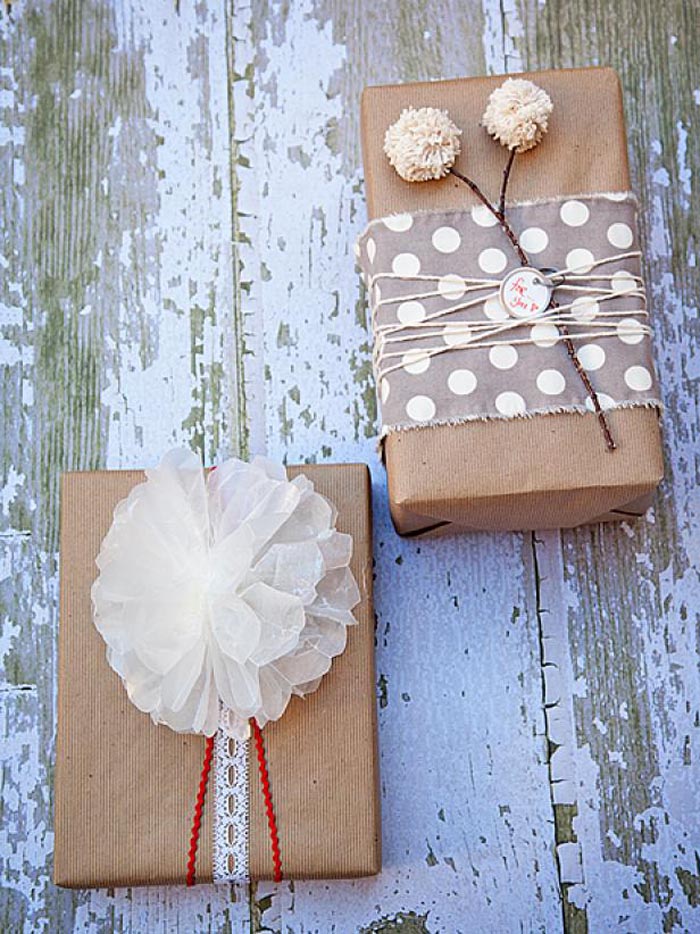 15 DIY Gift Wrapping Ideas Go Perfectly with Brown Kraft Paper