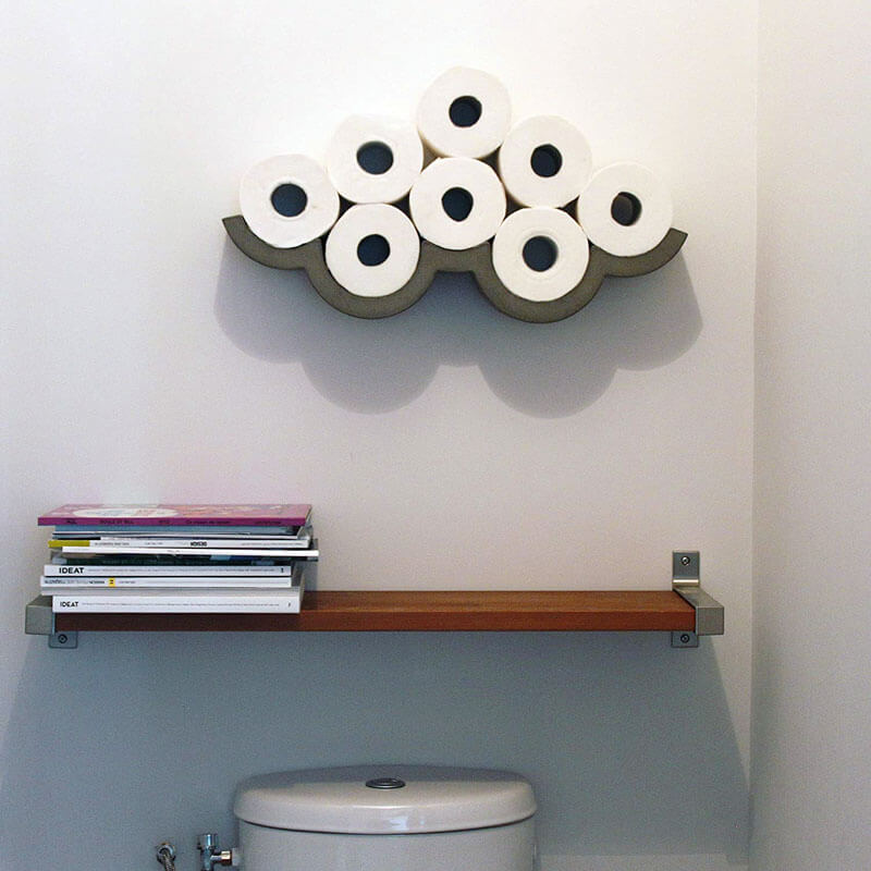 Wave Toilet Paper Holder Toilet Tissue Shelf Wall Rack Bathroom