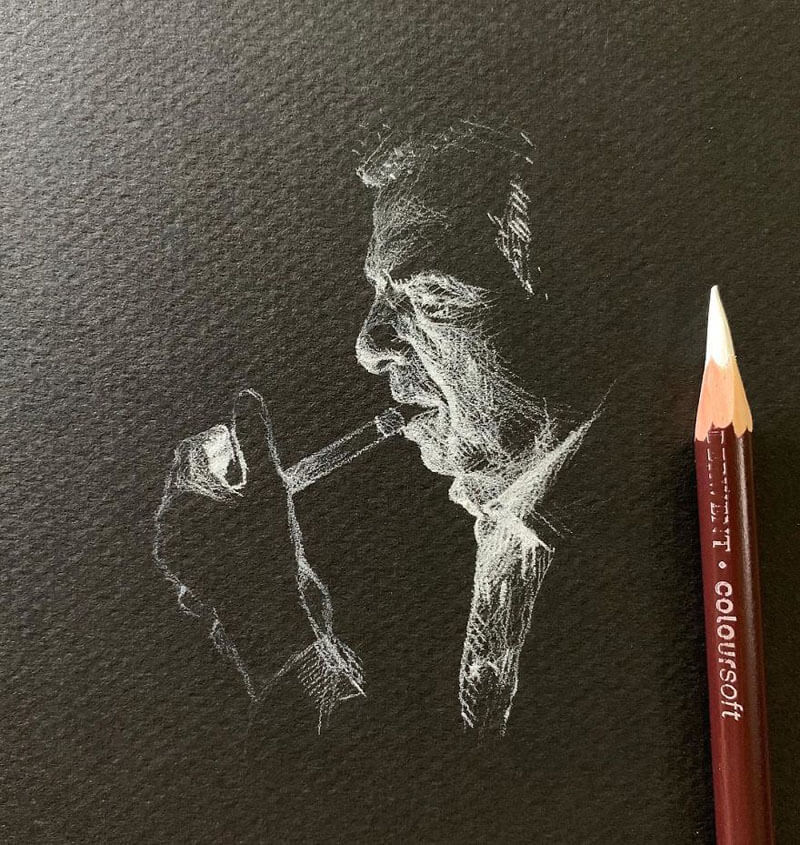 White Pencil on Black Paper: A Perfect Way to Draw Gently Lit Faces -  Design Swan