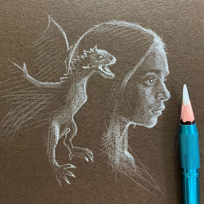 White Pencil on Black Paper: A Perfect Way to Draw Gently Lit Faces ...