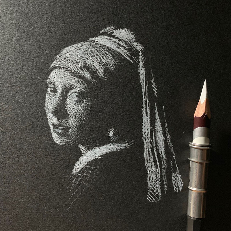 White Pencil on Black Paper: A Perfect Way to Draw Gently Lit Faces -  Design Swan