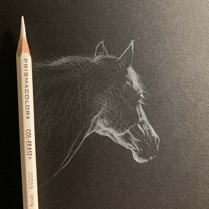 easy white pencil drawing