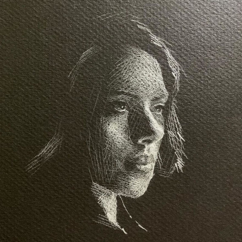 White Portrait on Black Paper, Art Education