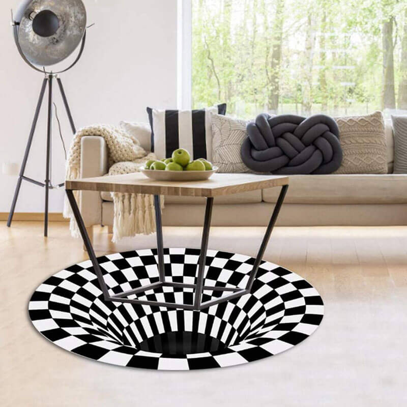 Unusual 3d Optical Illusion Area Rug Design Swan