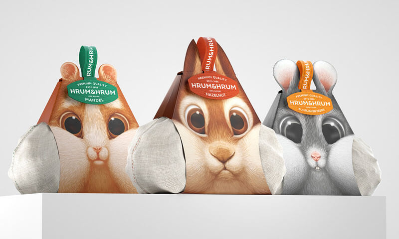 Creative Nut Packaging Design: Hrum-Hrum Squirrel nuts - Design Swan