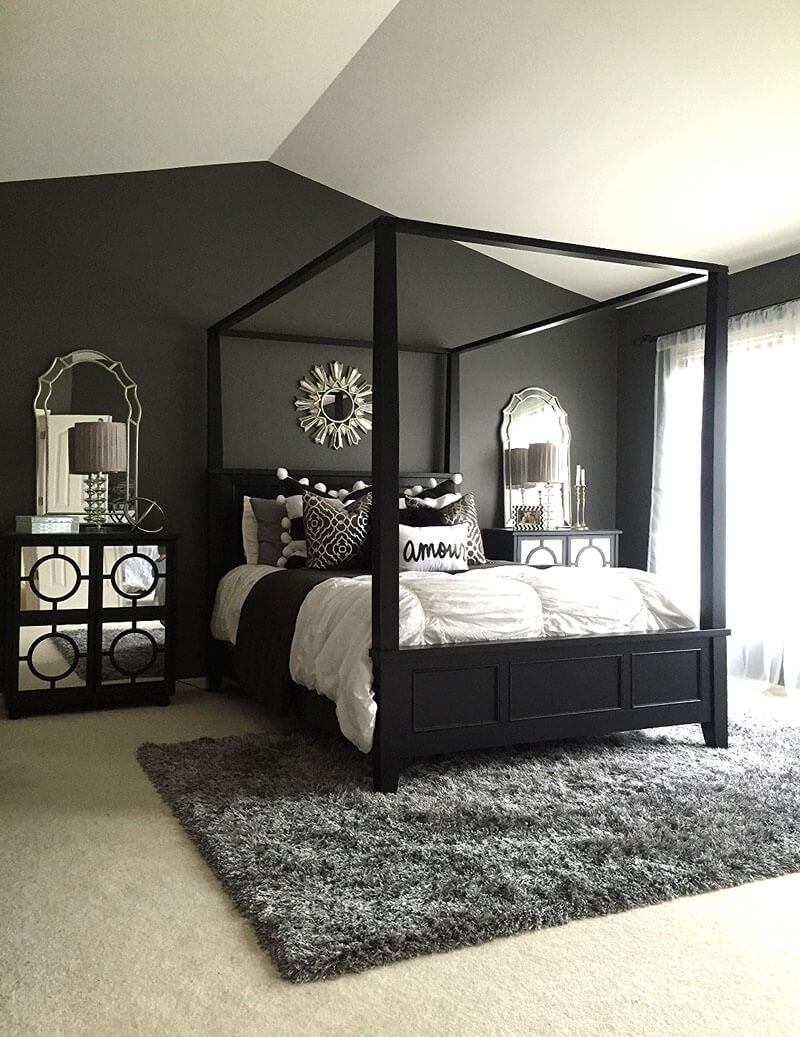 41 Sophisticated Black Themed Bedroom Ideas - Design Swan