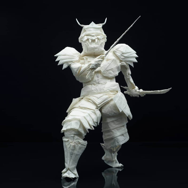 Exquisitely Detailed Samurai Warrior Folded from a Single Sheet of ...