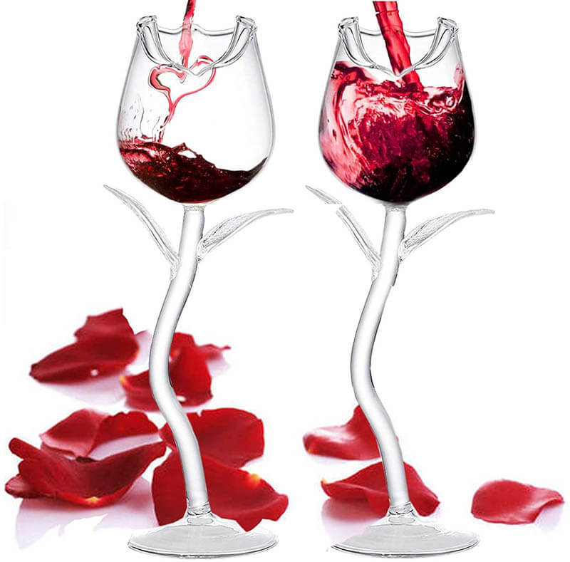 Elegant Rose Shaped Wine Glasses Design Swan 4141