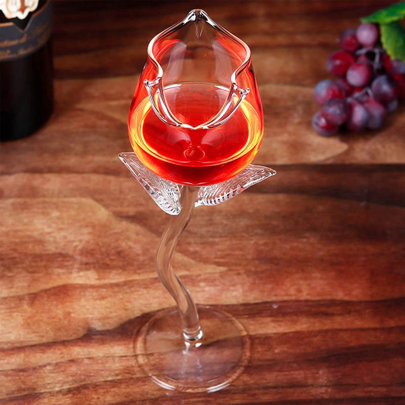 Elegant Rose Shaped Wine Glasses Design Swan 5193