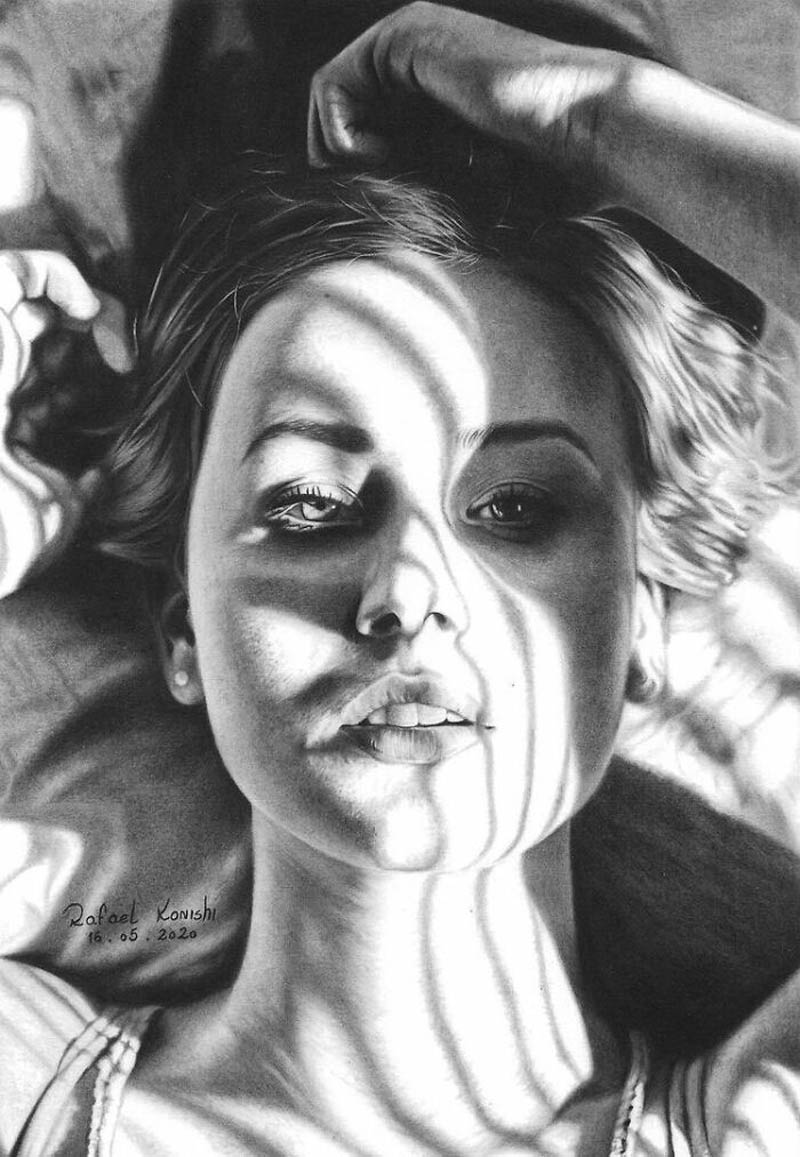 Photo Realistic Pencil Drawing By Rafael Konishi Design Swan