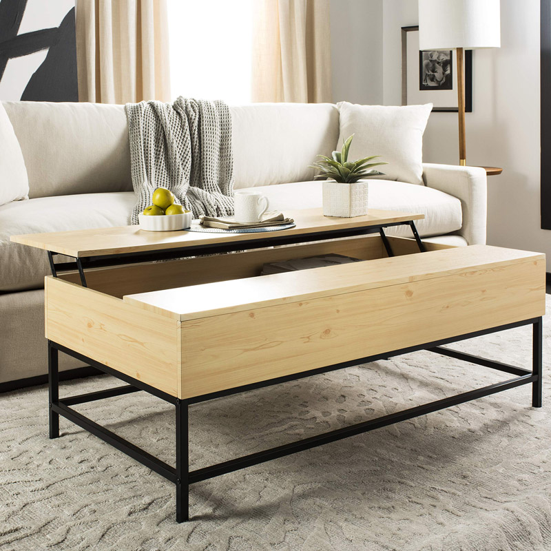 Denson melamine veneer wood hidden deals storage lift top coffee table