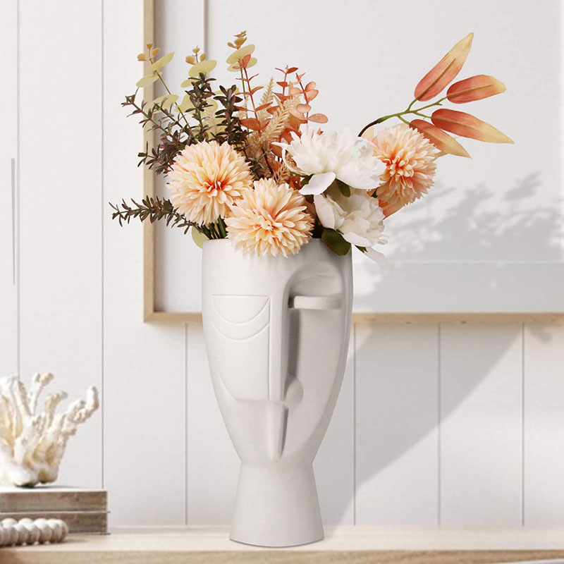 Details about   Tenforie Ceramic Flower Vase Succulent Planter Face Pot Cute Head Design Elegant 