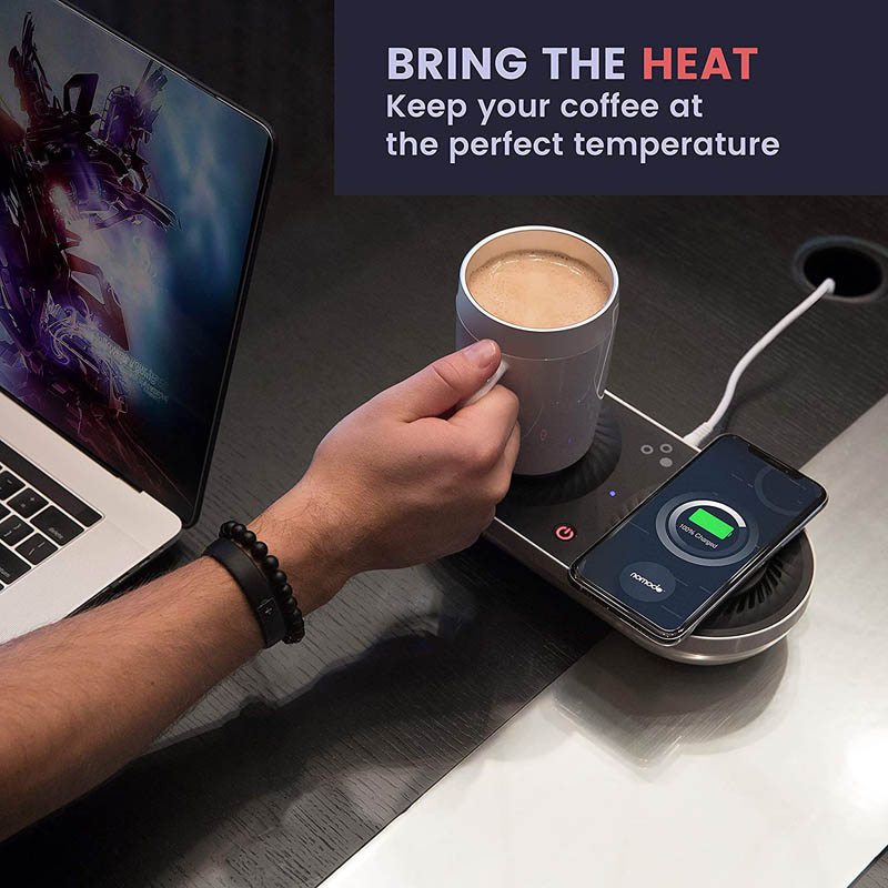 2-in-1 Coffee Mug Warmer With Wireless Charging Pad - Personalization  Available