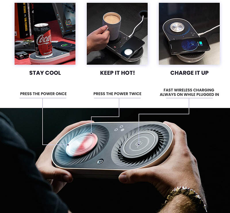 Fast Wireless Charger with Mug Warmer/Drink Cooler Design Swan