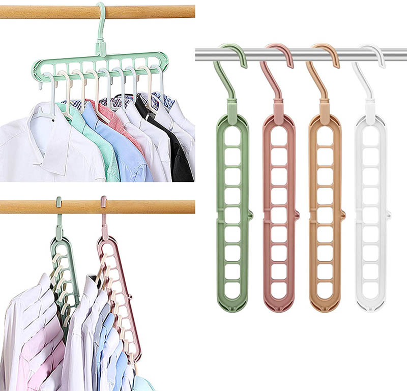 Compact Hanger: Space-saving hanger with adjustable hook