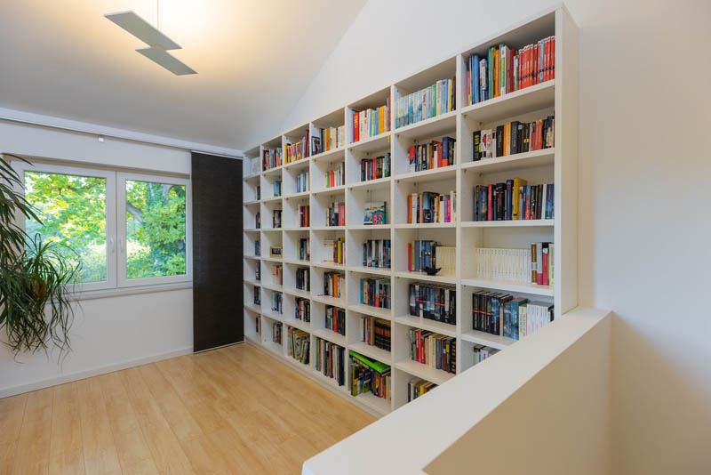 contemporary home library design