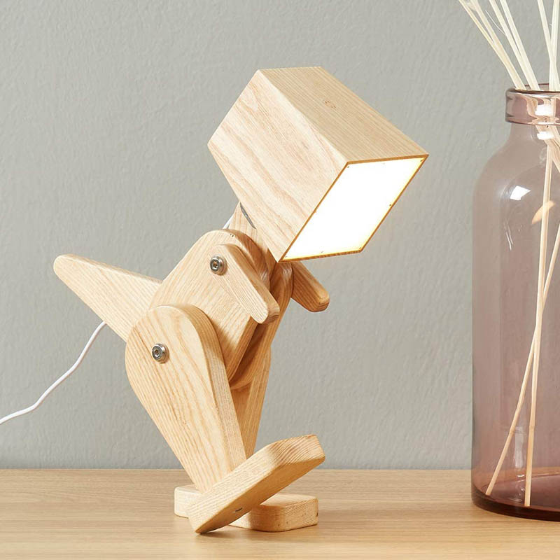 vloeiend verwennen minstens 10 Playful Wooden LED Table Lamp - Design Swan