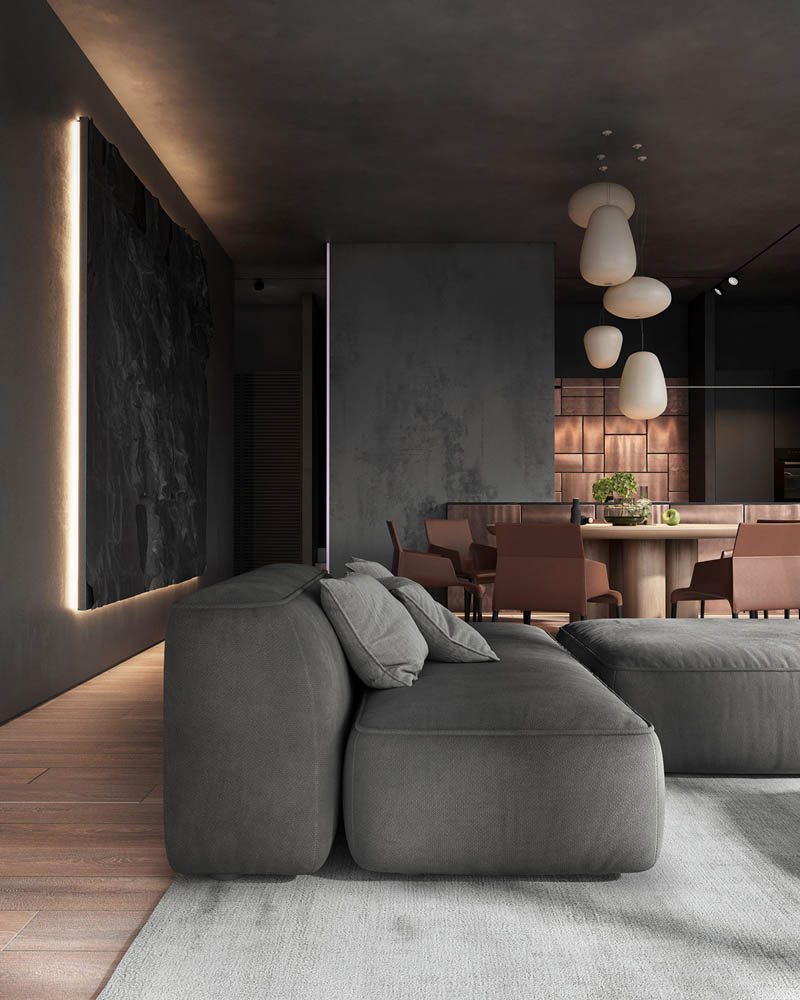 Industrial Interior with Copper Accents On Dark Tone Decor - Design Swan
