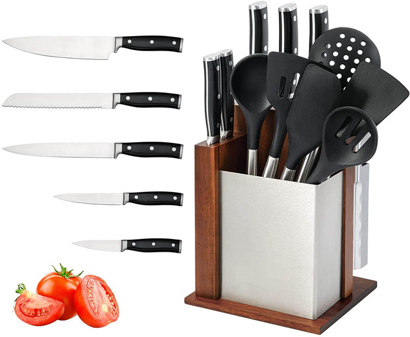 MIDONE Knife Set, 17 Pieces German Stainless Steel Kitchen Knife Set,  Include