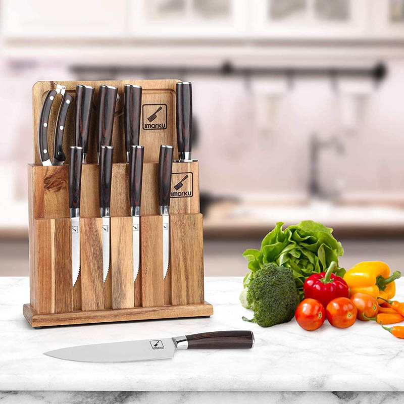  MIDONE Kitchen Knife Set with Acrylic Block, 17 PCS