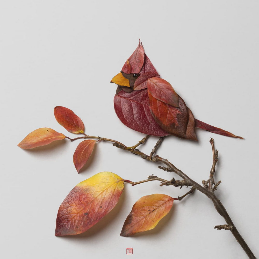 Animals and Insects Portraits Made of flora arrangements - Design Swan