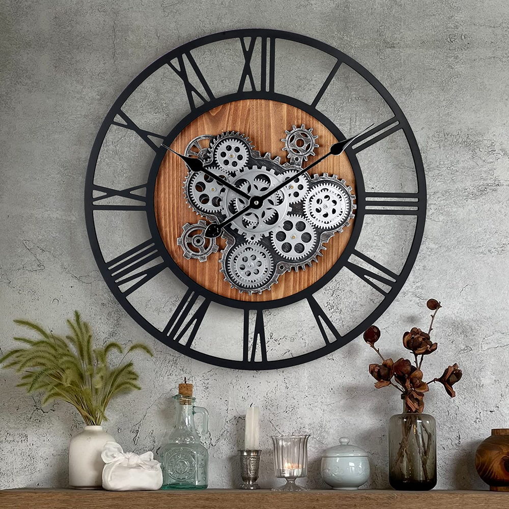 The Gears Clock Wall Clock 16 Inches With Real Moving Gear