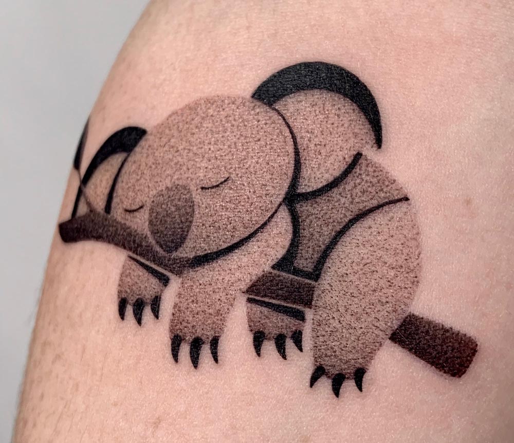 Grainy Texture Style Tattoos by Velco Design Swan