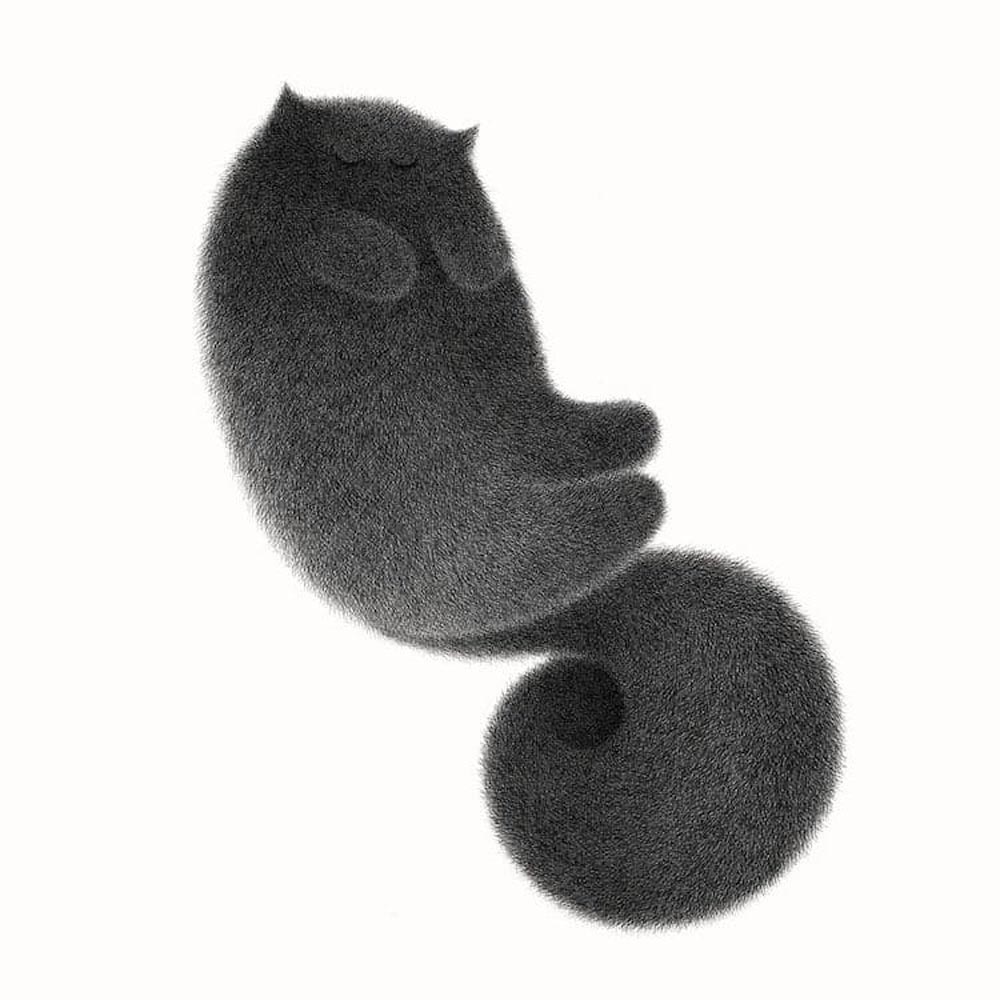 Impossibly Adorable Fluffy Cat Drawings By Kamwei Fong Design Swan 7936