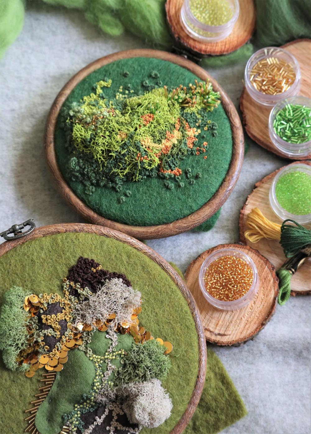 Botanical Embroideries Replicating Forest Floor