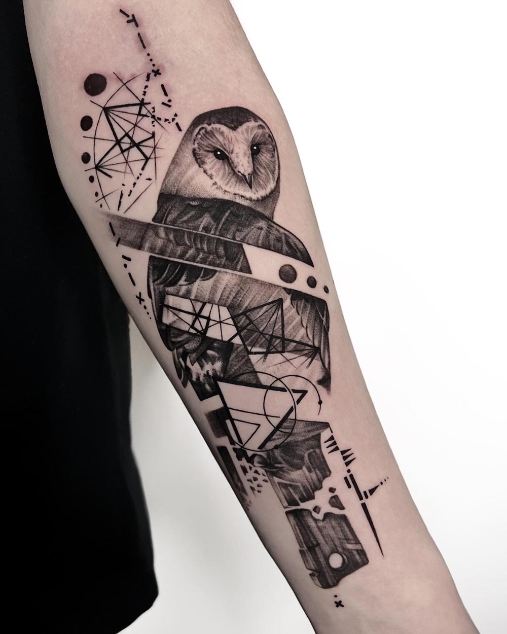 Black and Gray, Surrealism tattoo by