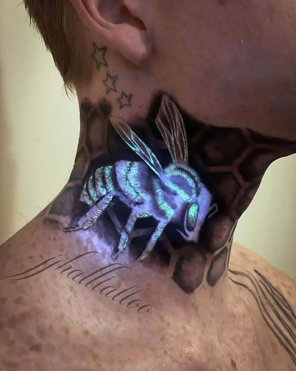 Tattoo with some UV ink : r/comicbooks