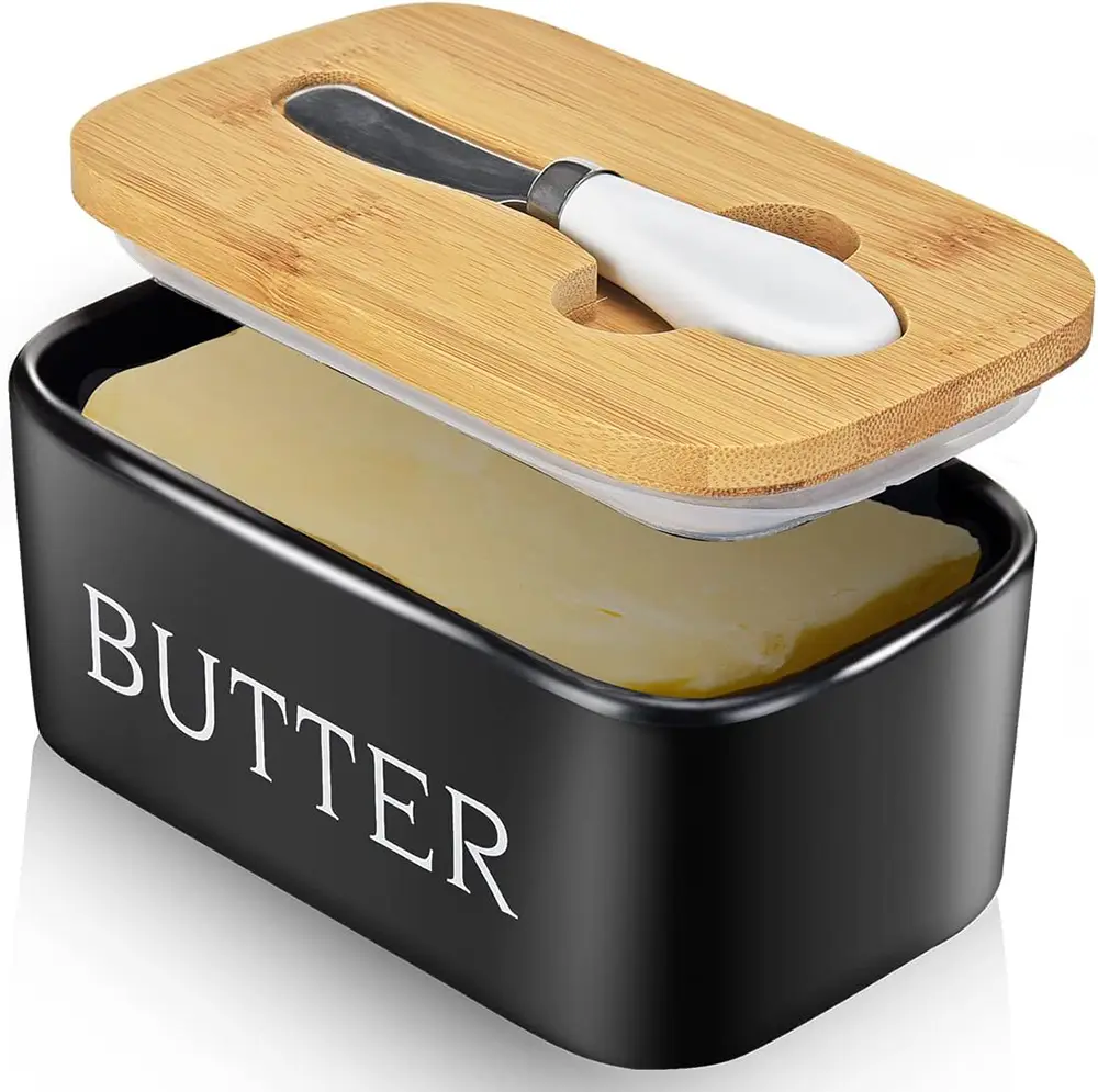 Airtight Butter Dish with Lid and Knife Spreader for Countertop