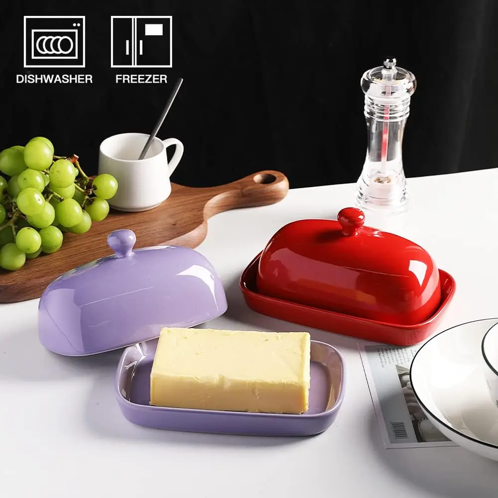 Airtight Butter Dish with Lid and Knife Spreader for Countertop