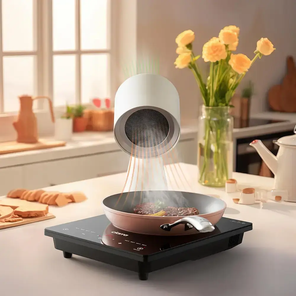 Desktop Range Hood USB Kitchen Exhaust Fan Hot Pot Fliter Extractor Oil  Smoke